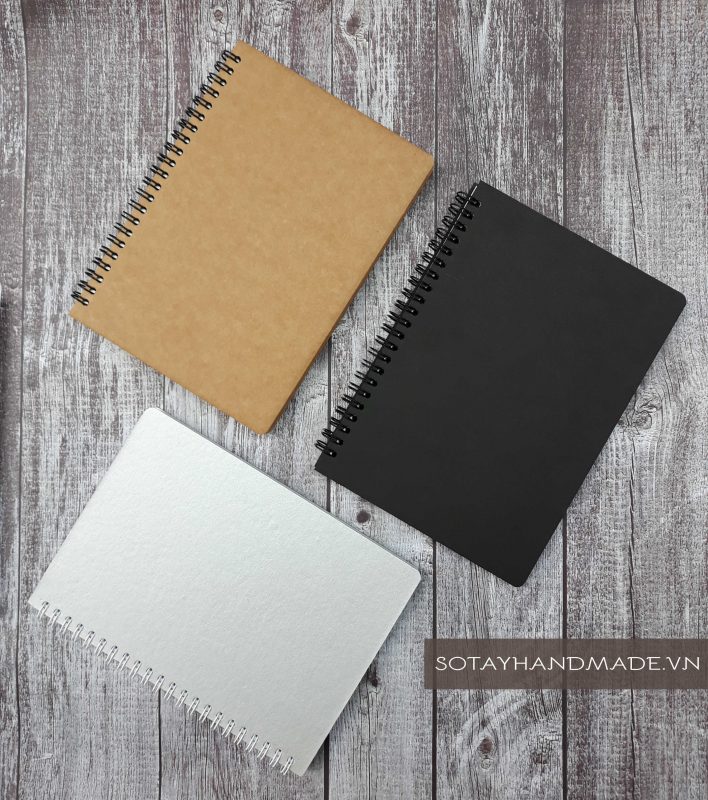 sổ tay lò xo đẹp bìa trơn